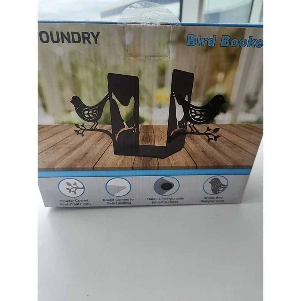 Maxfoundry‎ Bird On Branch Black Metal Bookends New In Box